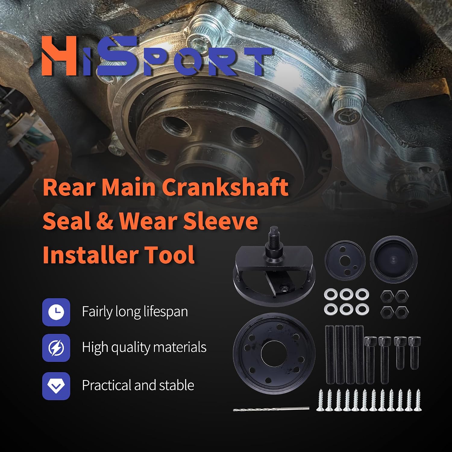 HiSport Front and Rear Crankshaft Seal Remover & Installer Kit - Compatible with 1989-2016 Cummins 3.9L 5.9L 6.7L - Replacement for 3824500 3164660 ST224C 3824078 5395259 2063800090