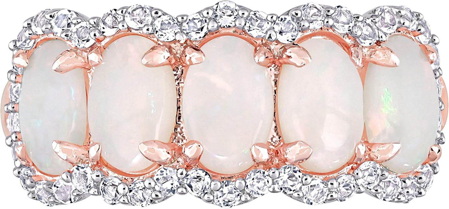 Womens Oval Cut Gemstone Wide Band Ring in 925 Sterling Silver - Image 2