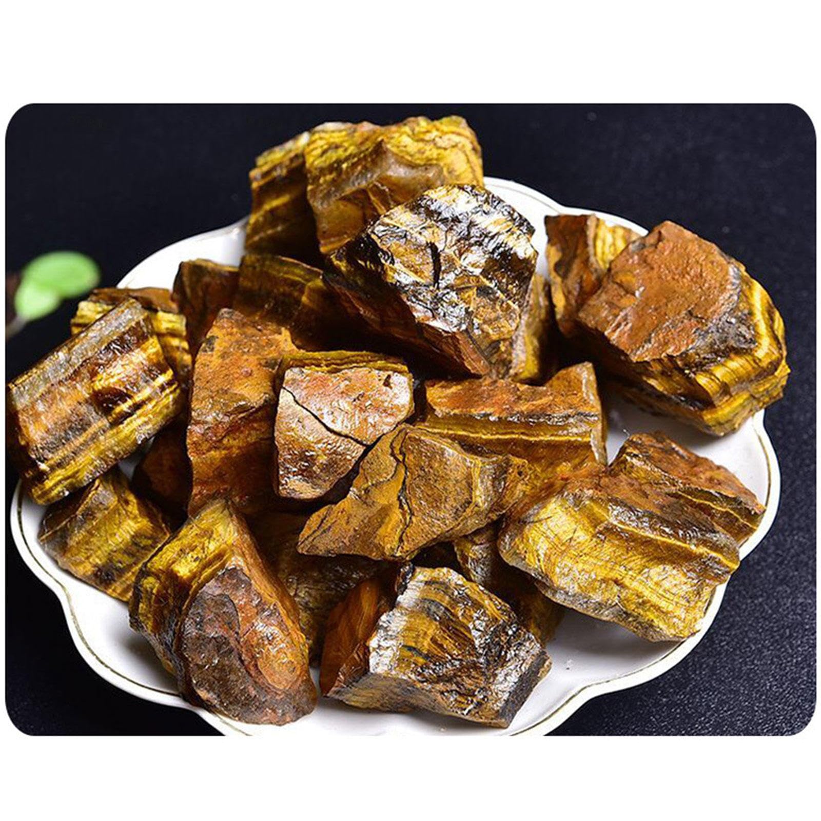 Piedra de Cristal de Ojos de Tigre Natural Sin Procesar de 2.2 Libras - Piedra Preciosa de Ojo de Tigre en Bruto - Rocas Irregulares Sin Pulir para Wicca y Energía Cristal Curativo,2-3cm