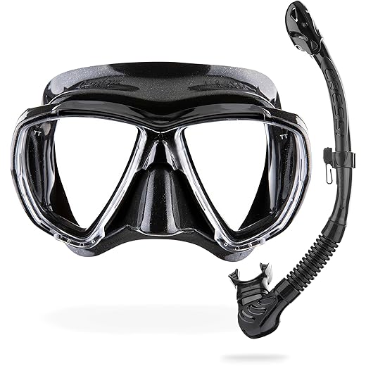 CRESSI Combo Big Eyes+Alpha U.D. - Unisex Extraordinary Big Eyes Visibility Mask and Dry Snorkel Alpha U.D. Ideal for Diving and Snorkeling, One Size