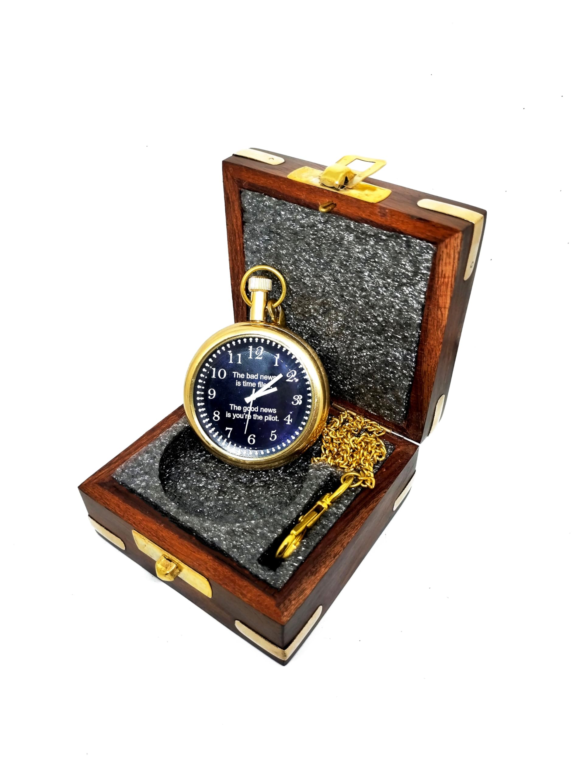 M.A & SONS Pure Solid Brass Handmade Pocket Watch l Personalized Available Watch and Wood Box (B0BW7DZWRB) Amazon Price History, Amazon Price Tracker