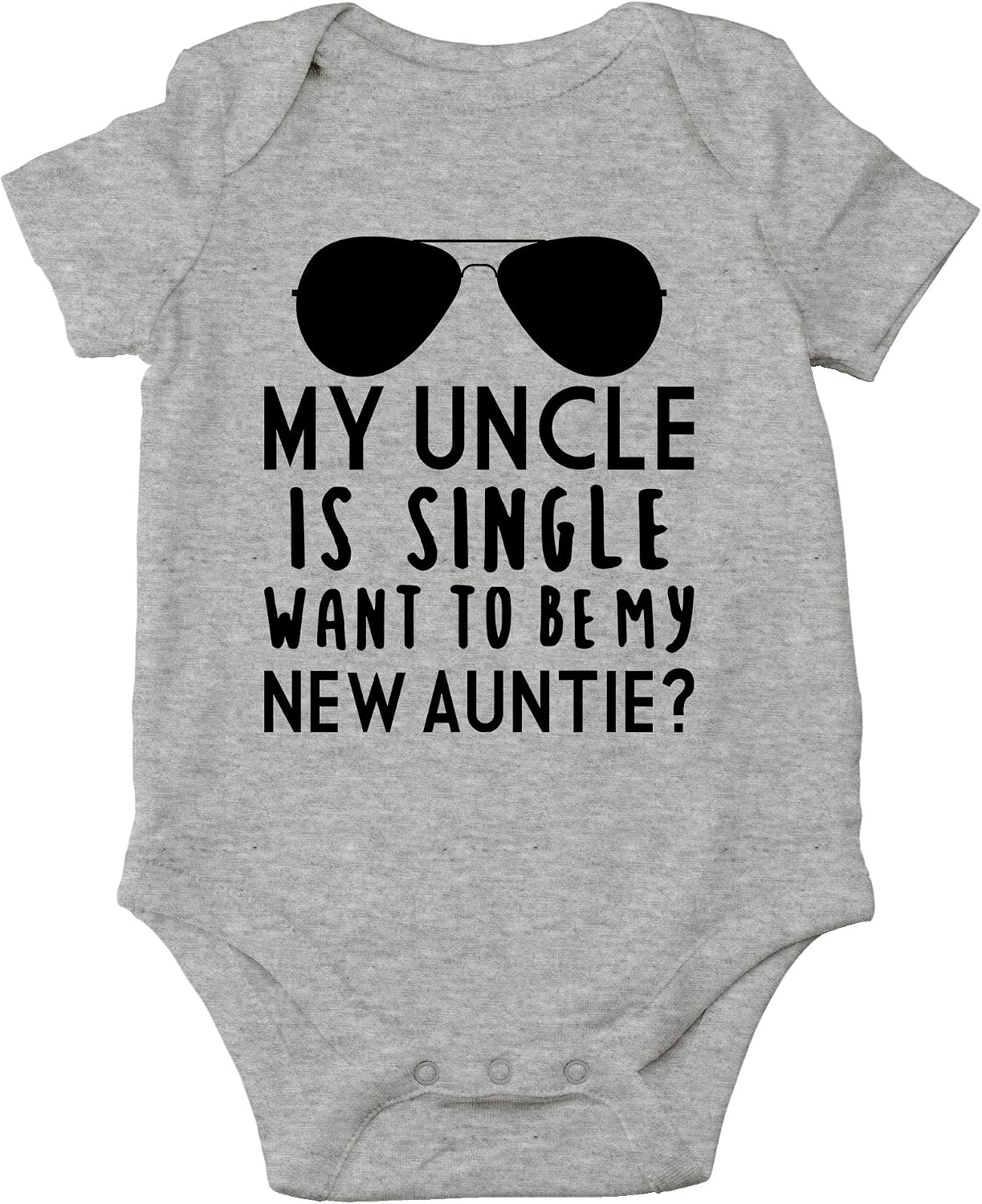 AW Fashions My Uncle Is Single Want To Be My New Auntie Baby Bodysuit Funny Adorable Infant Romper Outfit