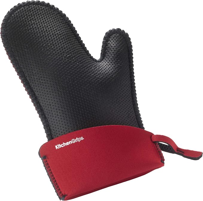 Kitchen Grips Chef's Mitt, Large, Cherry/Black