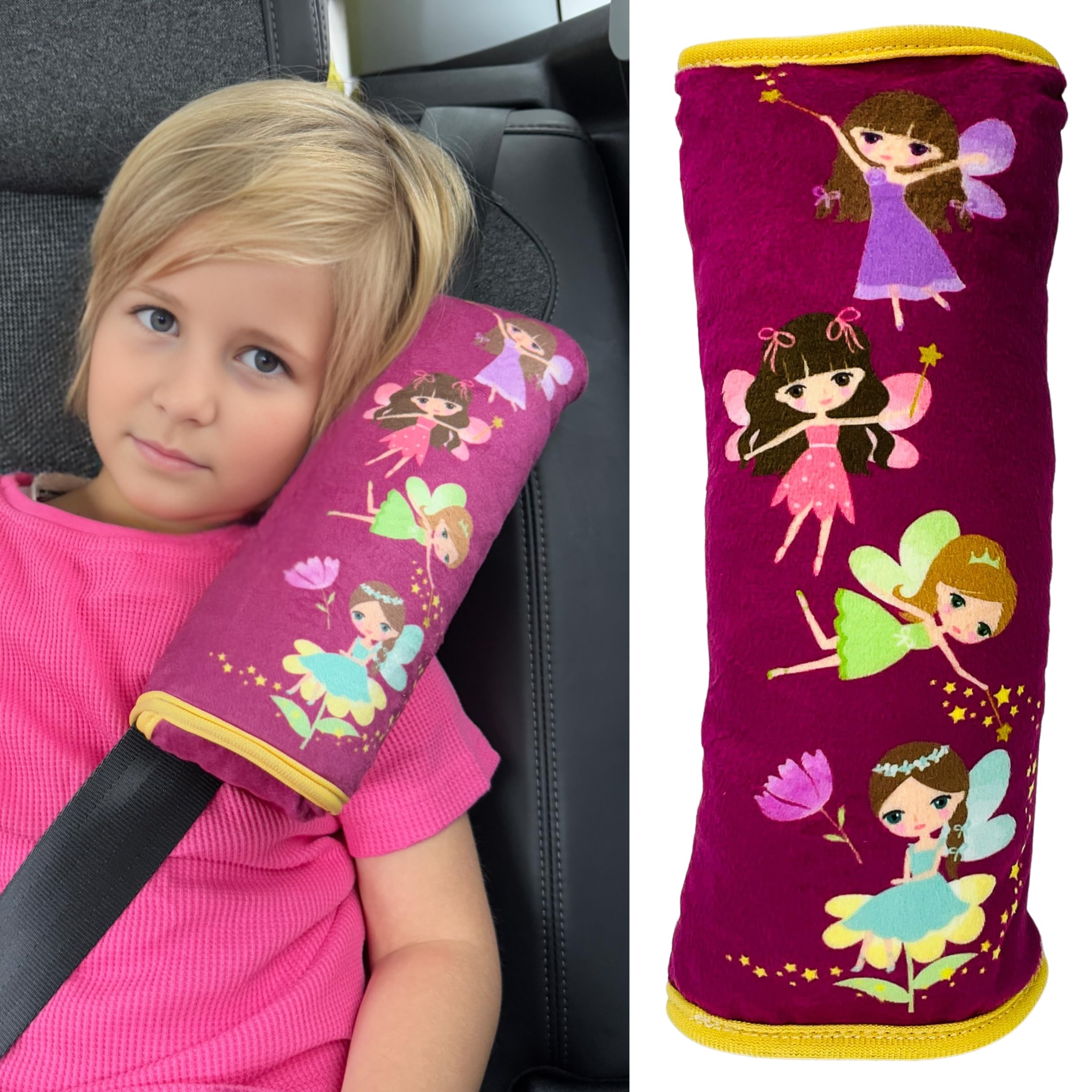 HECKBO Almohadilla para coche con dibujos de monstruos para niños - lavable a máquina suave, tacto de peluche, almohadilla cinturón de seguridad — view 15