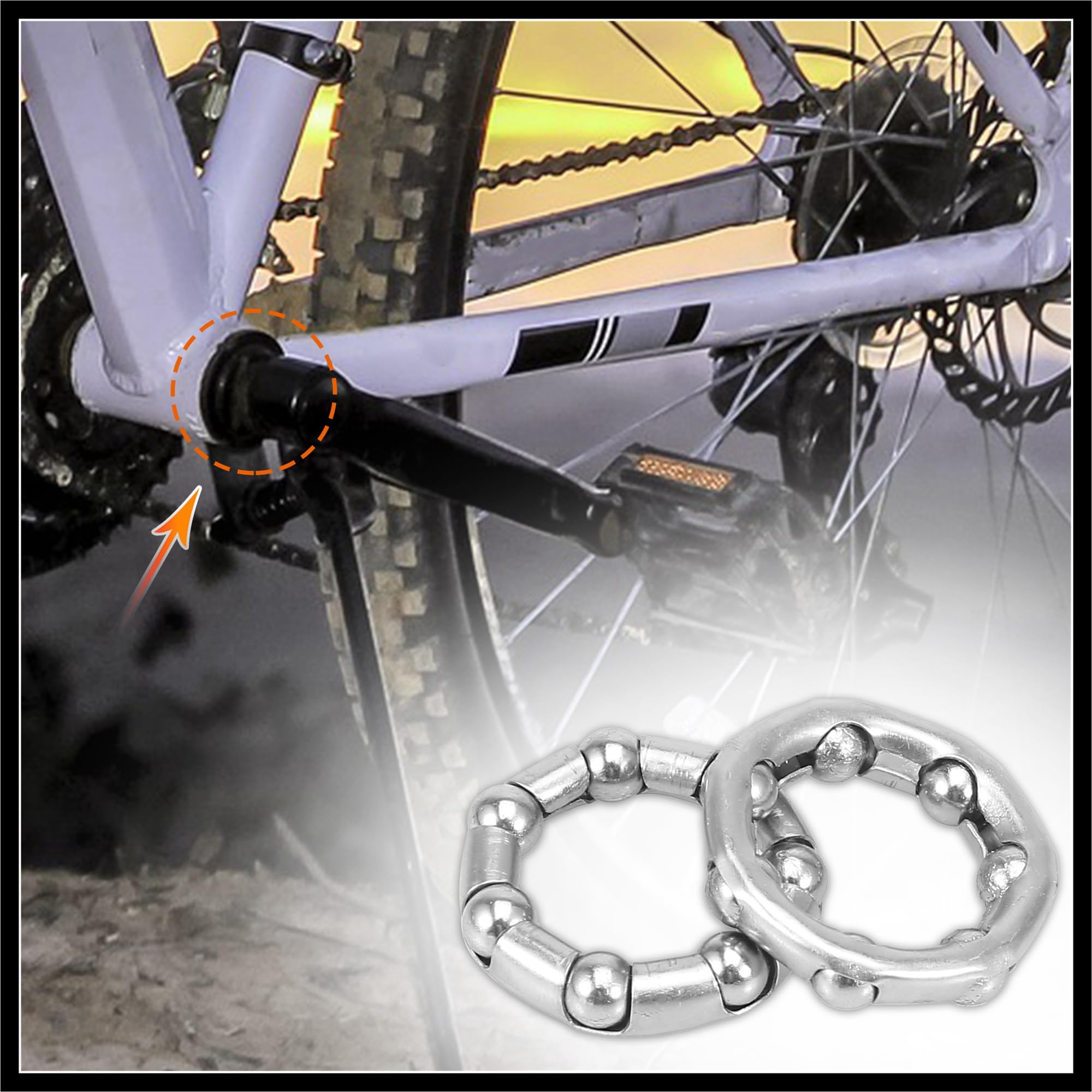 Hihaha 2pcs 37.6mm x 7 Bicycle Ball Bearings Crank Wheel Bearing Retainer Durable Material - Image 2