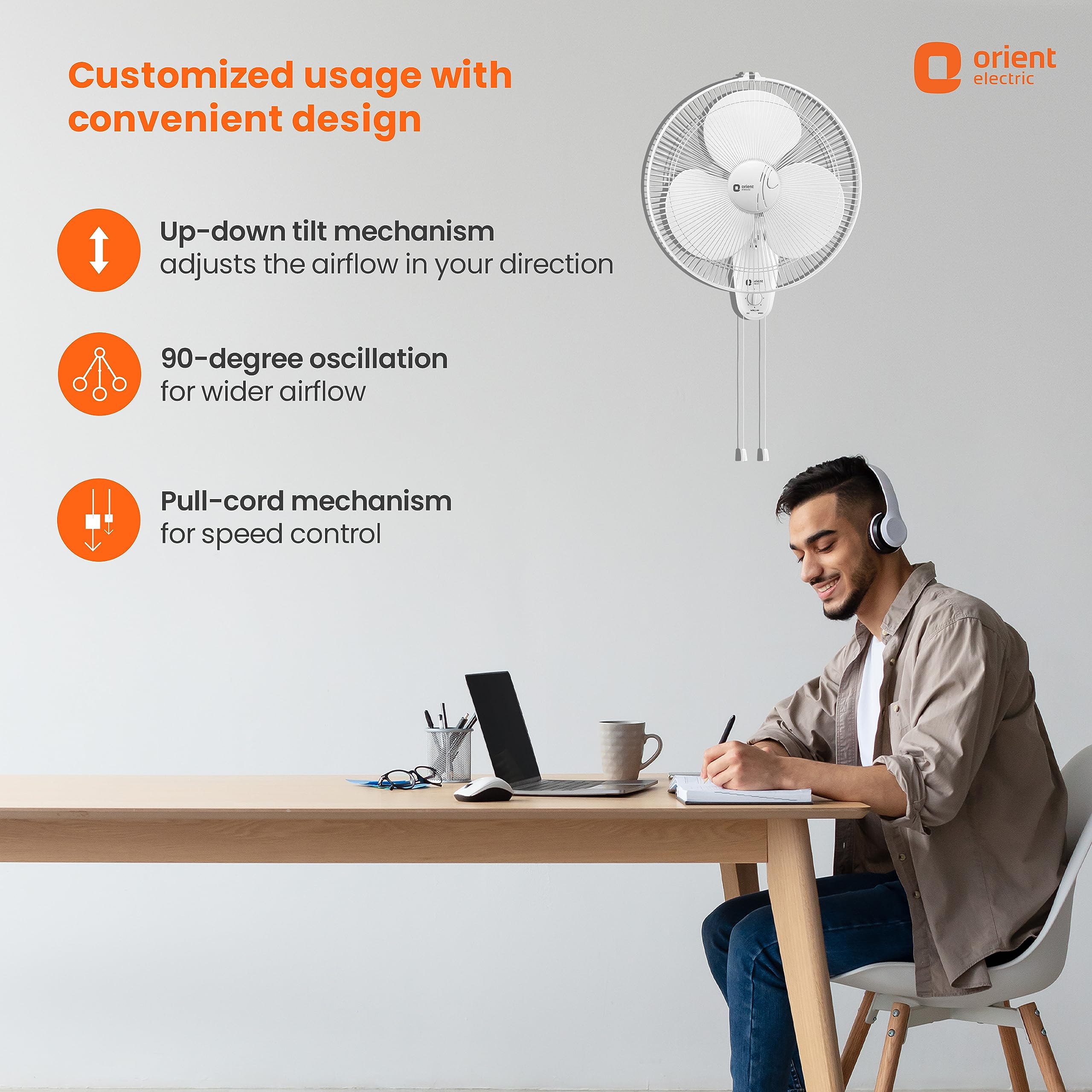 Orient Electric Wall Fan - Powerful Cooling -5