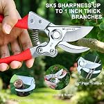 Kynup 2Pack Pruning Shears, Gardening Tools, Garden Shears, Heavy Duty, Up to 1 Inch Cut Capacity, Soft Grip Handle, Garden Pruning Scissor for Branches Flowers Plants Fruits Vegetables(Red)