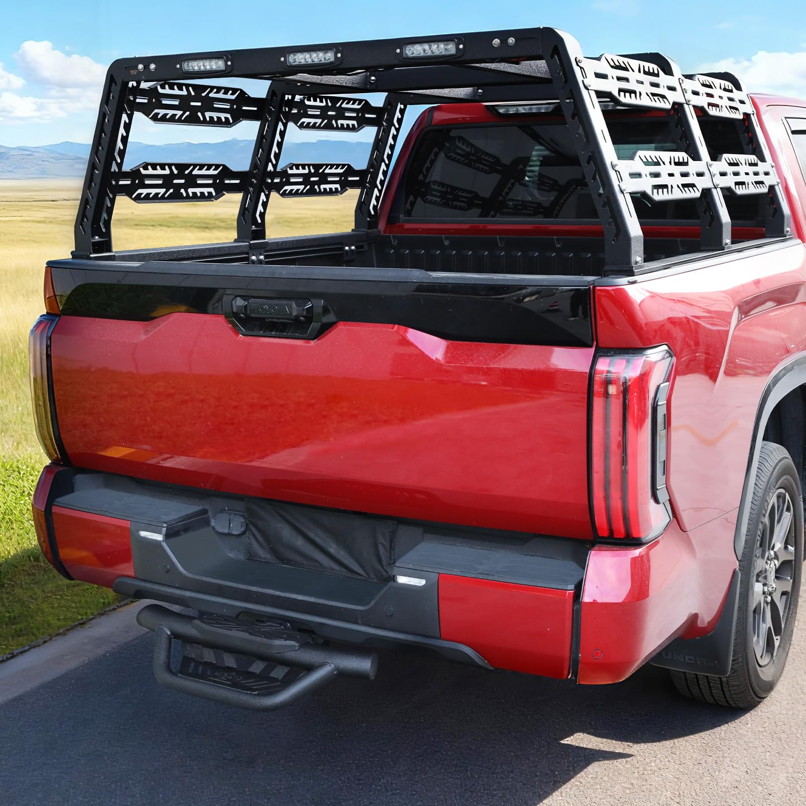 OTHOWE Double Layer Tow Hitch Step for 2 Hitch Receiver Carbon Steel with Dual-Stage Black Powder Anti-Slip Trailer — view 2