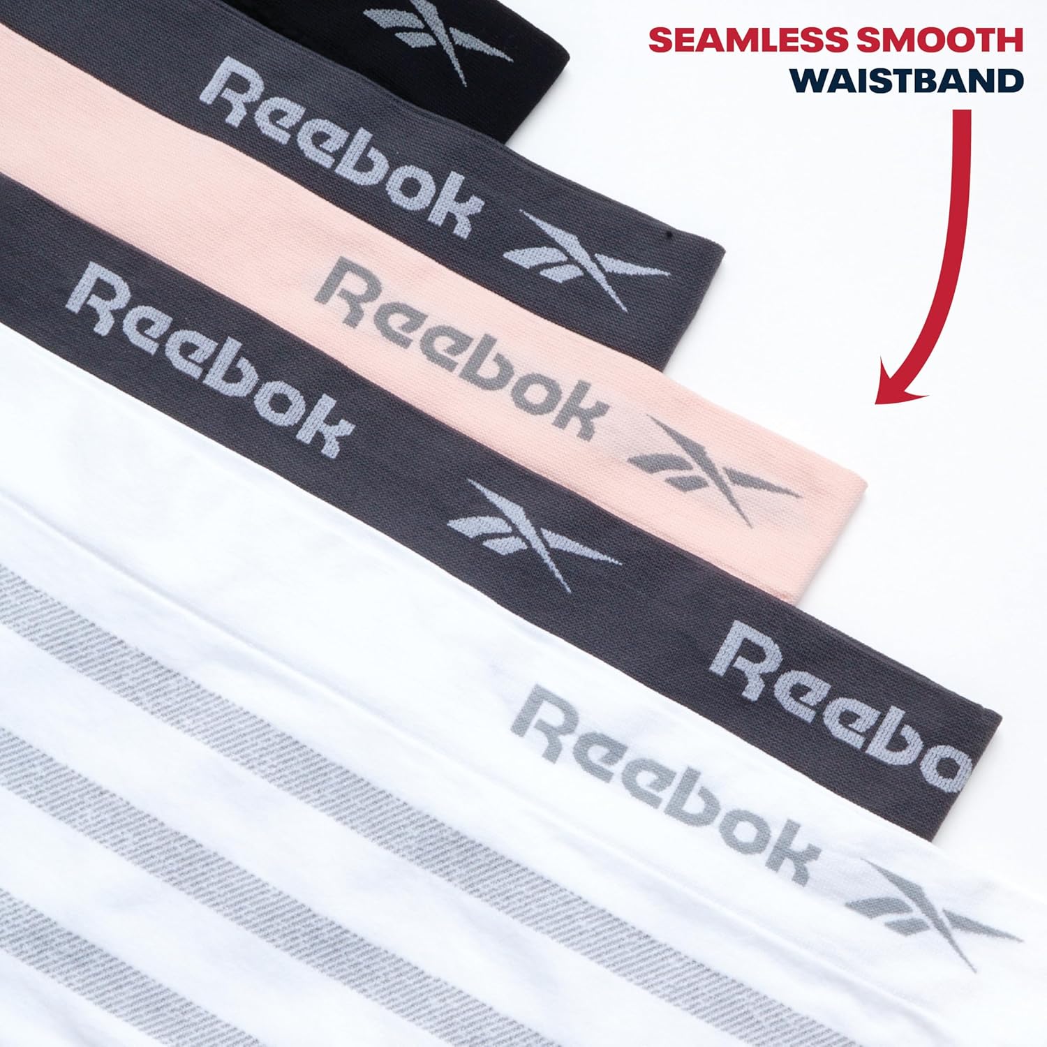 Reebok Womens Briefs Underwear - 5 Pack Plus Size Soft Stretch Performance High Waisted Panties Seamless Underwear for Women - Image 4