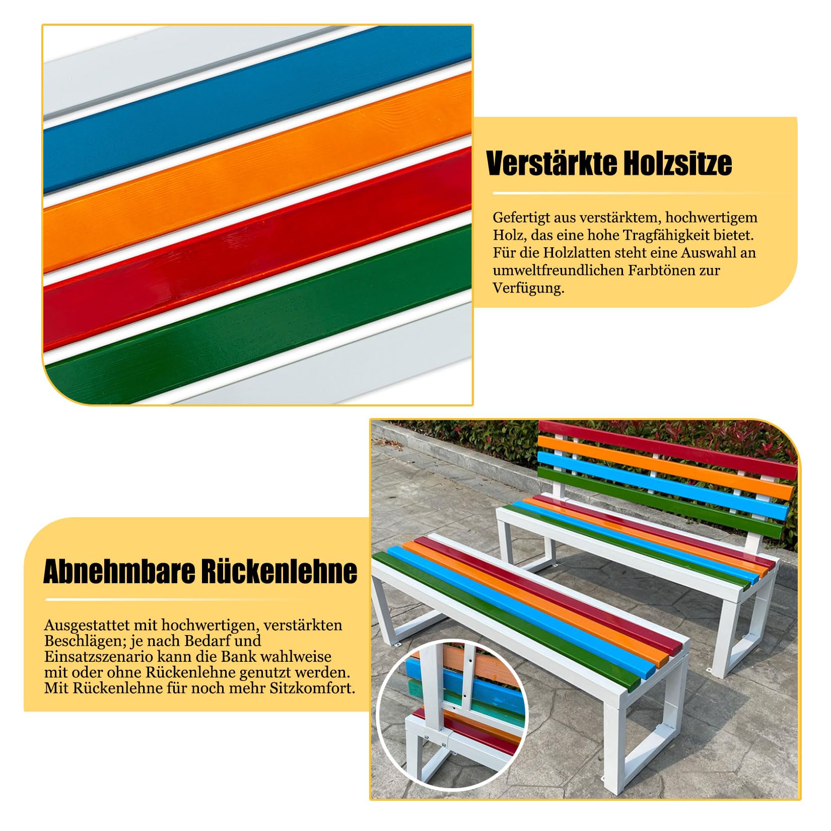 Gartenbank Wetterfest 2-3 Sitzer,Gartenbank metall,Parkbank bis 400kg belastbar,Sitzbank mit Lehne 2/3/4 Sitzer,Anglebige und Bequeme Sitzgelegenheit für Parks,Gärten und Veranden 120cm/4ft Schwarz