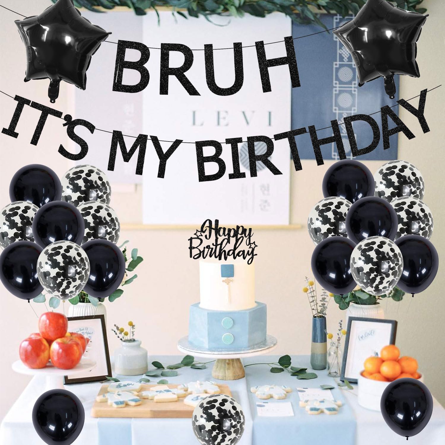 Bandiera Compleanno 'Bruh It's My Birthday' - Striscione Divertente Per Adolescenti, Carta Glitter, 300 Cm - Foto 9