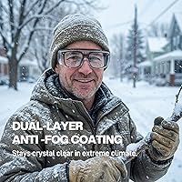 Vista 4 de MORK&SUKY Gafas de seguridad que se ajustan a los anteojos recetados, certificado ANSI Z87, protección ocular antivaho para hombres y mujeres.