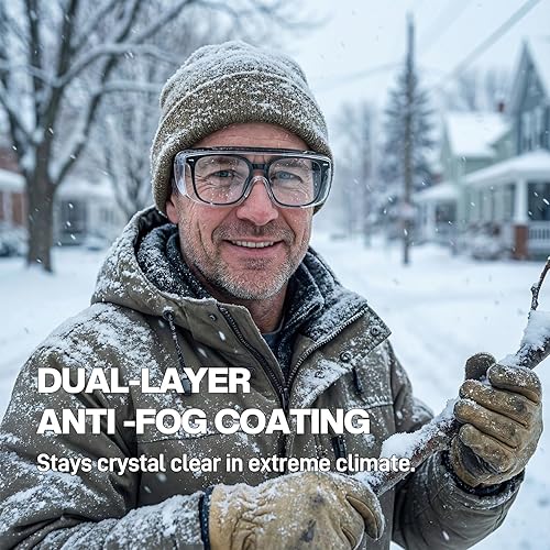 Miniatura 4 de MORK&SUKY Gafas de seguridad que se ajustan a los anteojos recetados, certificado ANSI Z87, protección ocular antivaho para hombres y mujeres.