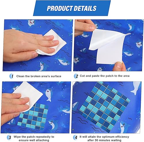 Miniatura 16 de Nuanchu Parche de vinilo para revestimiento de piscina, parche de reparación de PVC autoadhesivo para piscinas, botes inflables