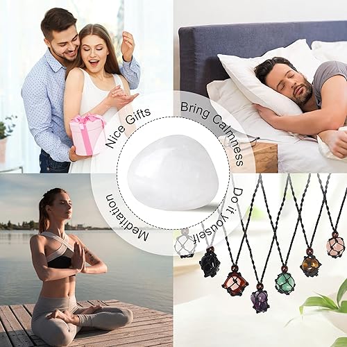 Miniatura 2 de YATOJUZI 1 piedra de cristal de cuarzo transparente de 1.6 a 2 pulgadas, cristales naturales y piedras curativas pulidas de palma, piedras preciosas