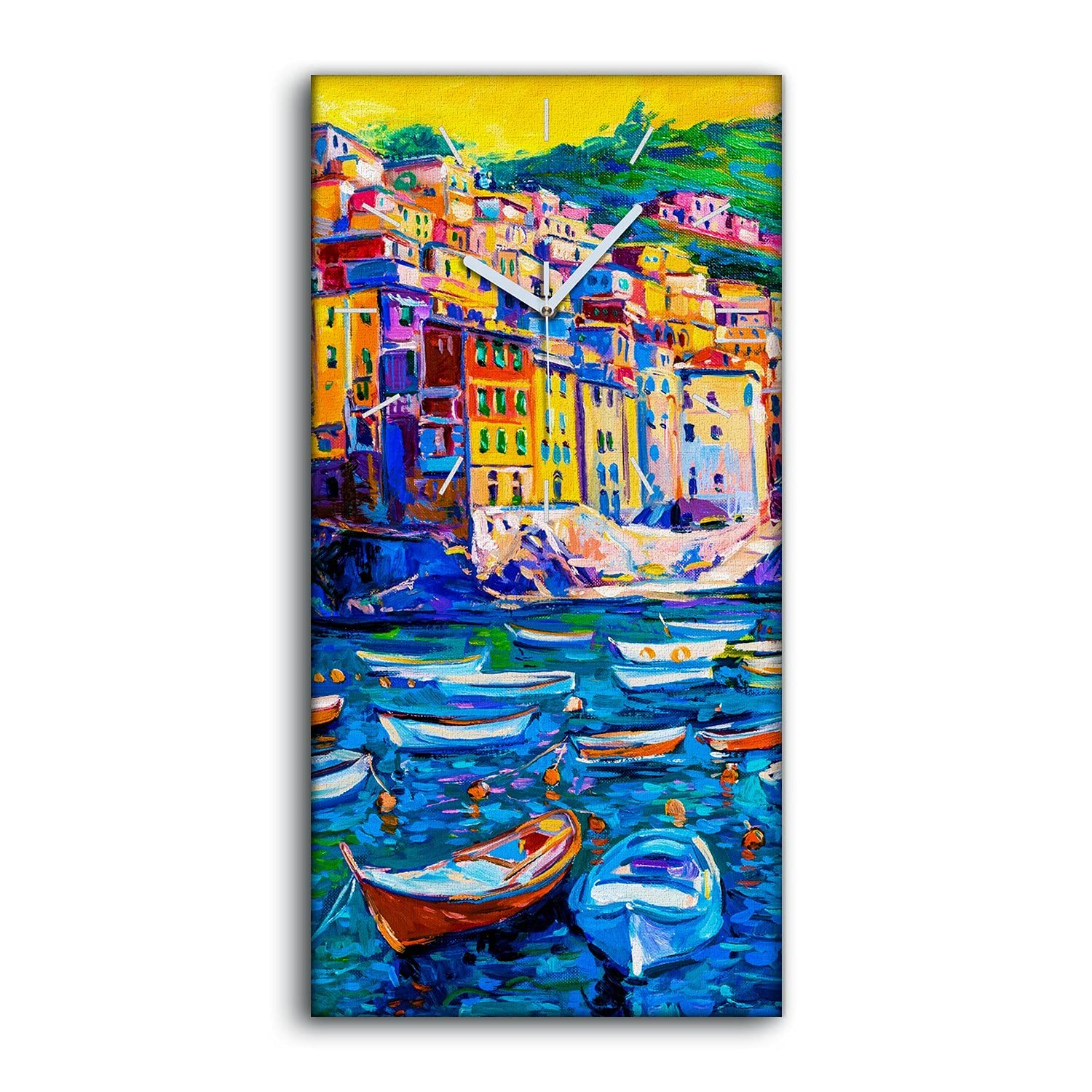 Horloge salon moderne evasion Italie bateaux pour decoration murale