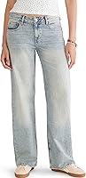 Aeropostale Women's Low Rise Baggy Wide Leg Jeans - Recycled Rigid Cotton Denim, Slouchy Vintage Fit, Sizes 000-18