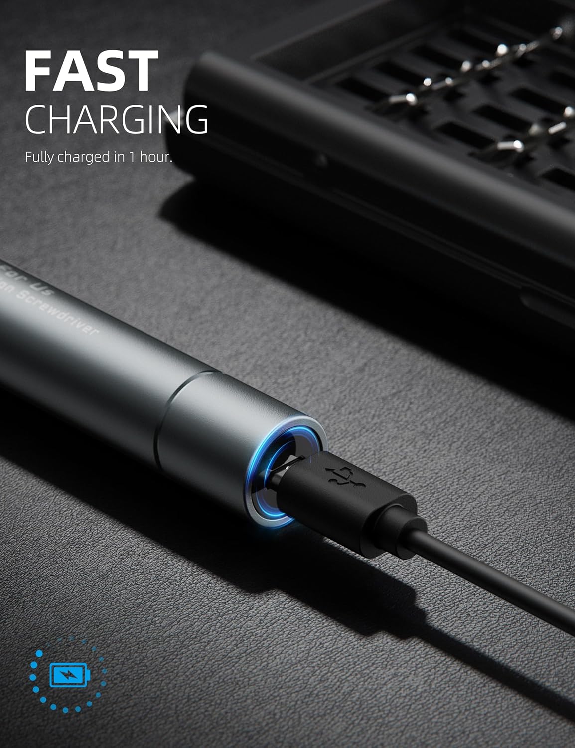 iFu Mini Electric Screwdriver, 42-in-1 Precision Screwdriver Set, Cordless, Magnetic Storage, 5/32''Hex, For Electronics Phone Camera Laptop Watch - Grey