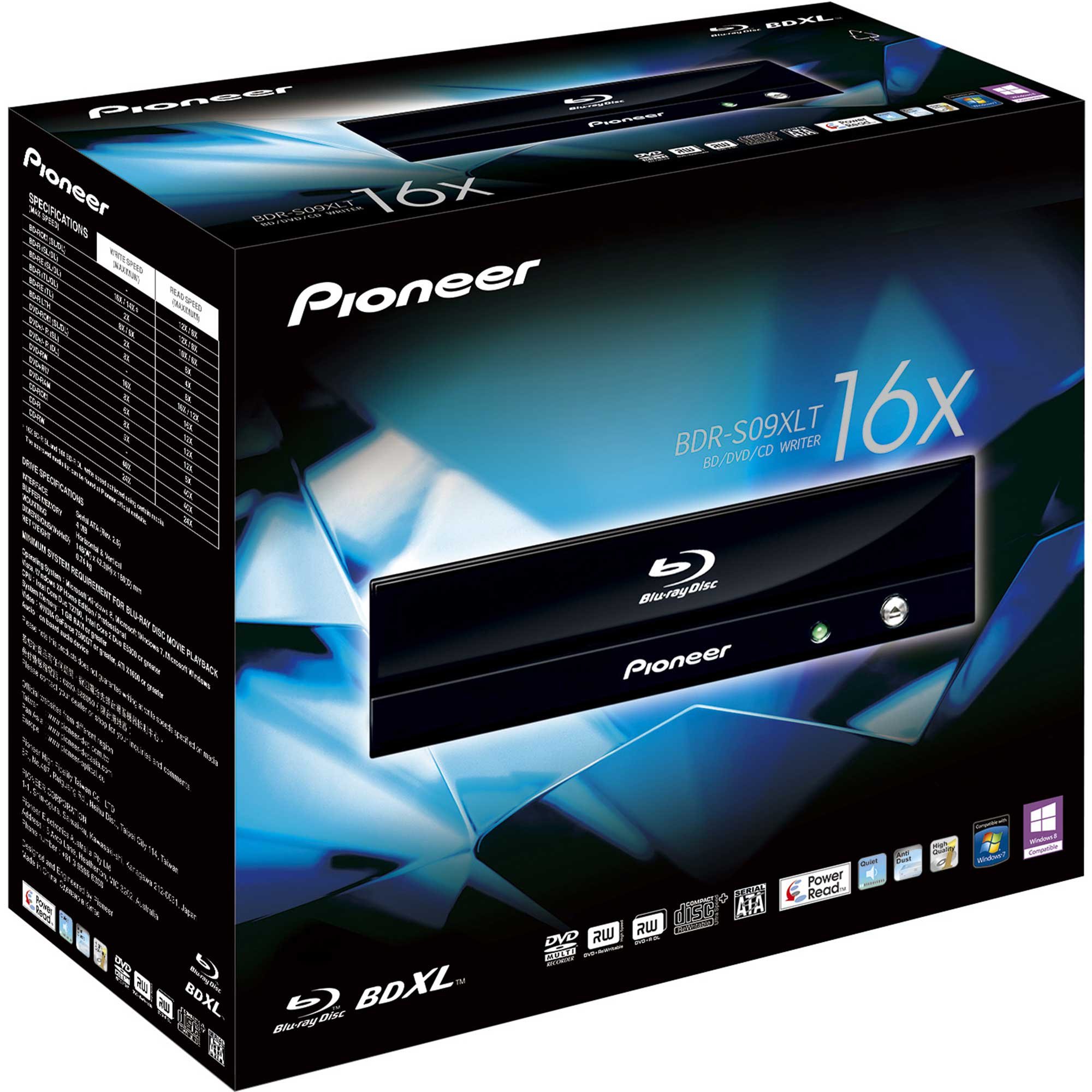 Pioneer BDR-S09XLT Blu-ray BDXL/DVD-Recorder (16x/16x, SATA) schwarz