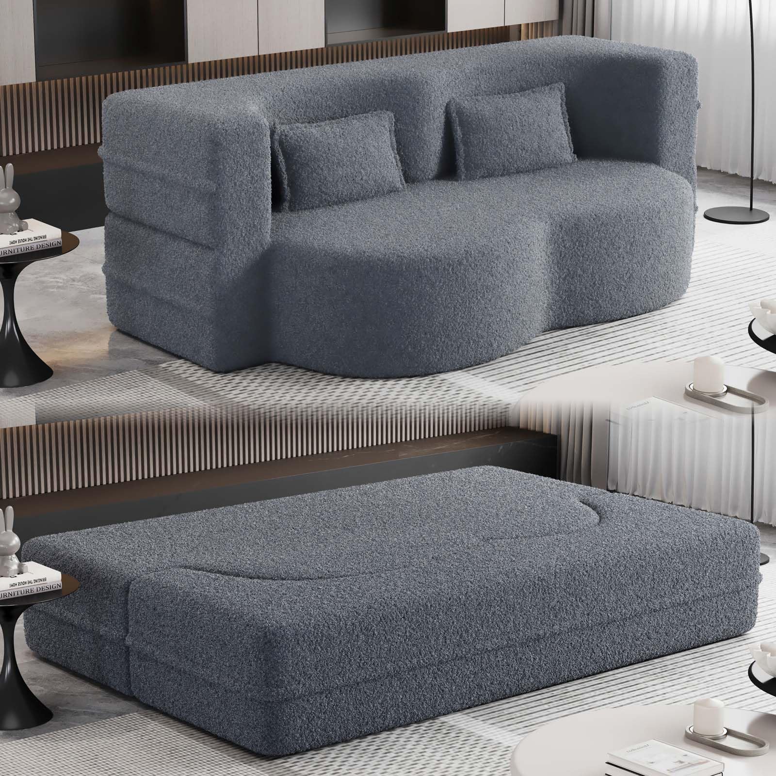Amazon.com: FTOPBTB 2-in-1 Folding Sofa Bed, Full Size Foldable