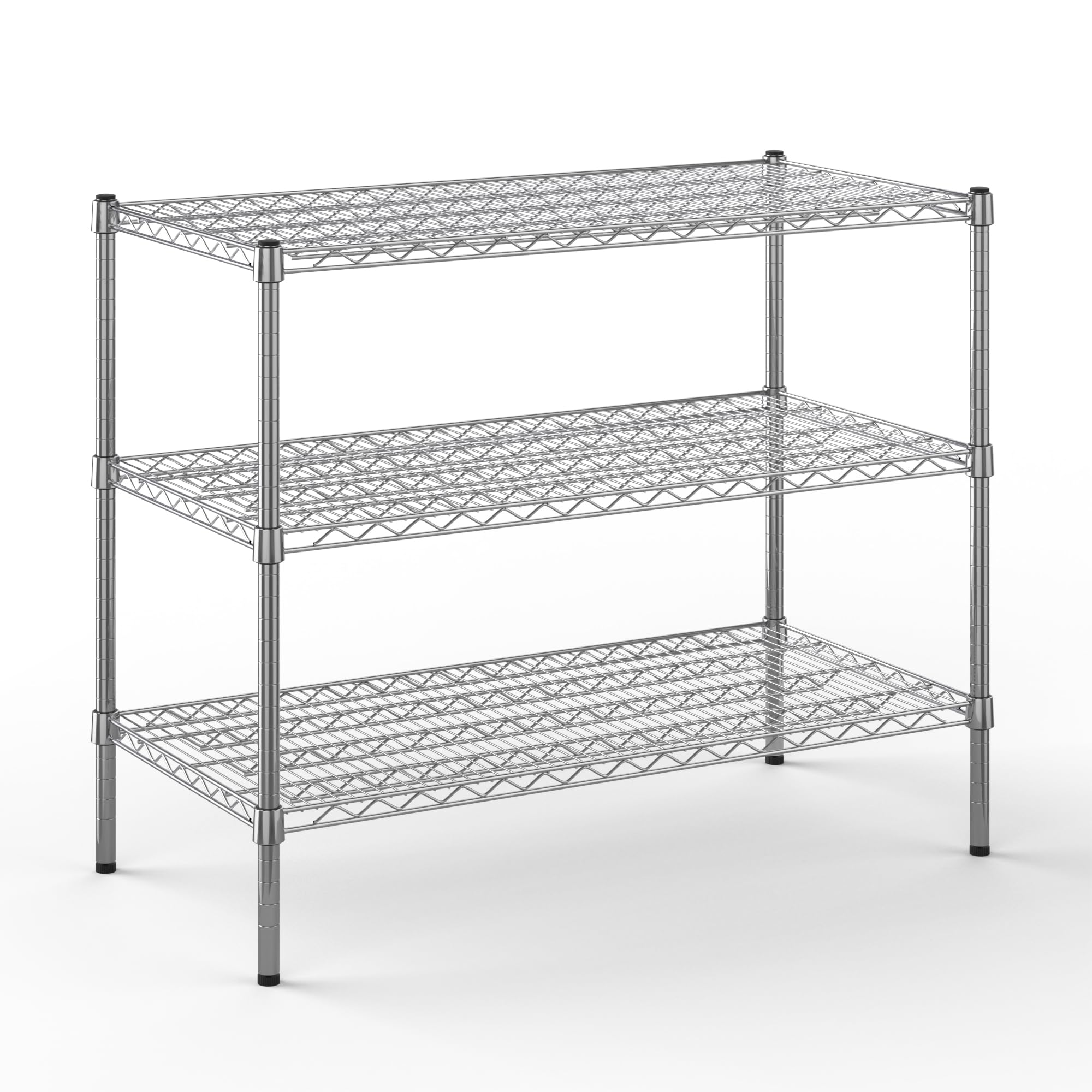 24" Deep x 42" Wide x 34" Height Wire Shelving Kit | 3-Tier | NSF Commercial Storage Rack Unit
