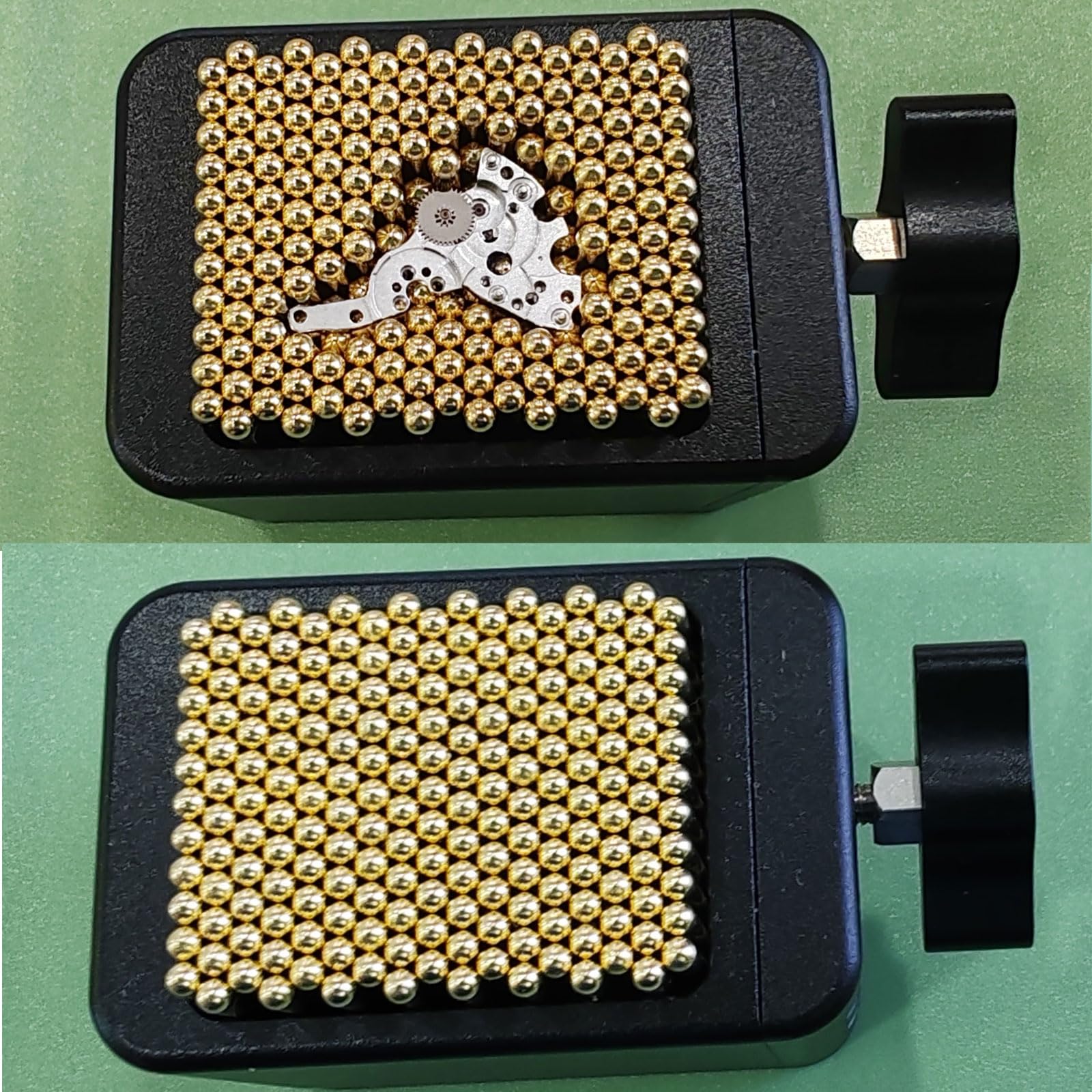 JOSBY Soporte portátil para Movimiento de Reloj de Pulsera, Herramienta de reparación para Fijar y Sujetar componentes, 195 Piezas, Pila Fija, fijación de Perilla, 56 x 30 x 36 mm, para relojero