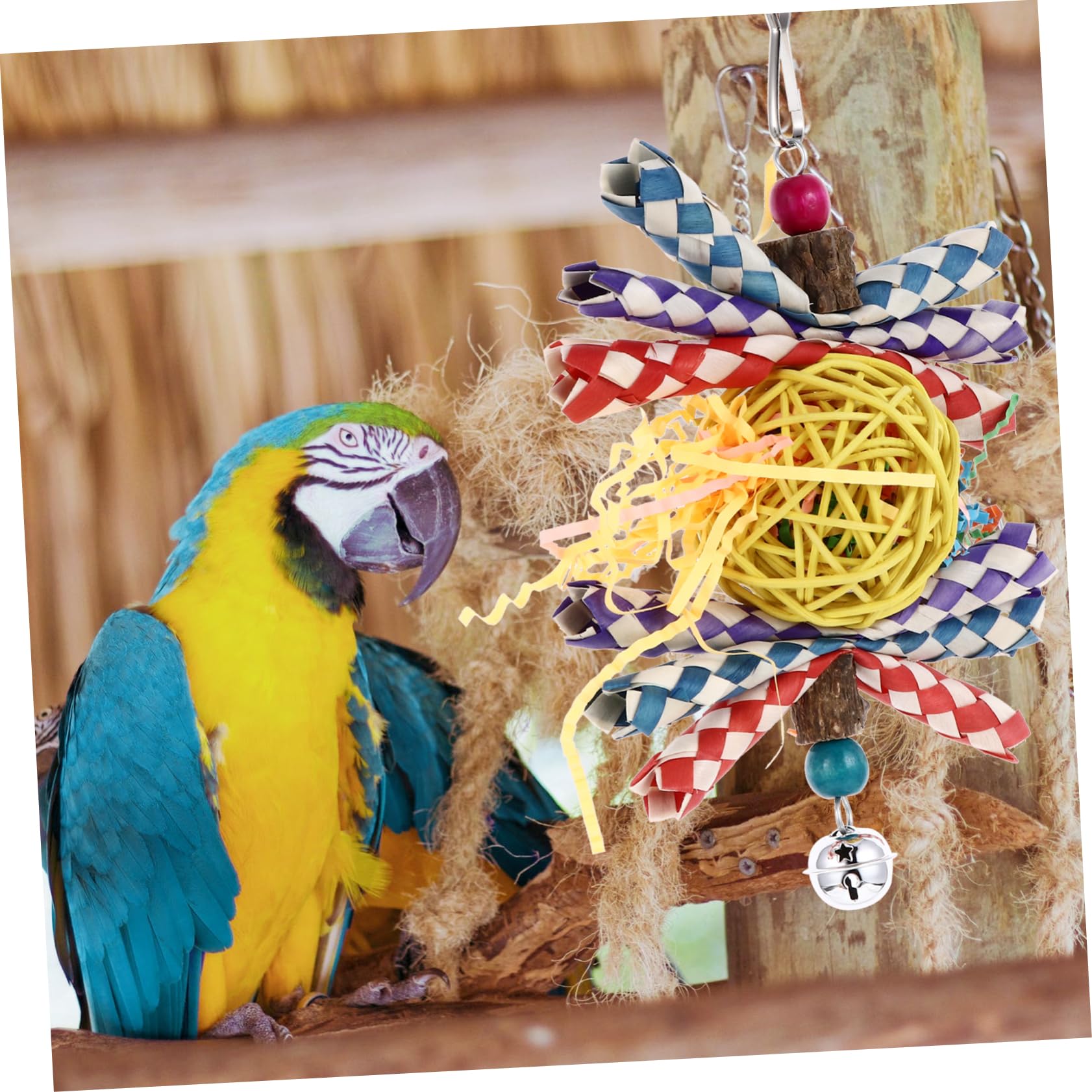DOITOOL 3pièces Jouet à Mâcher pour Perroquet Jouet pour Oiseaux Accessoire Créatif Et Amusant pour Petits Oiseaux pour Cockatiels Et Perroquets Structure Durable Et Design Attrayant