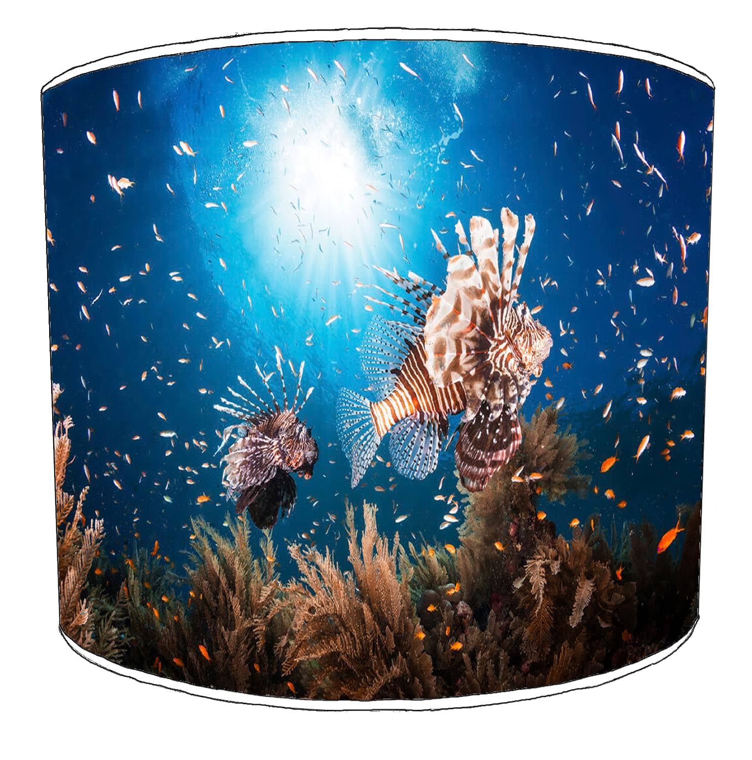 Lionfish Lampshade for A Ceiling Light in 3 Sizes - Free Personalisation, Multi, 8 Inch