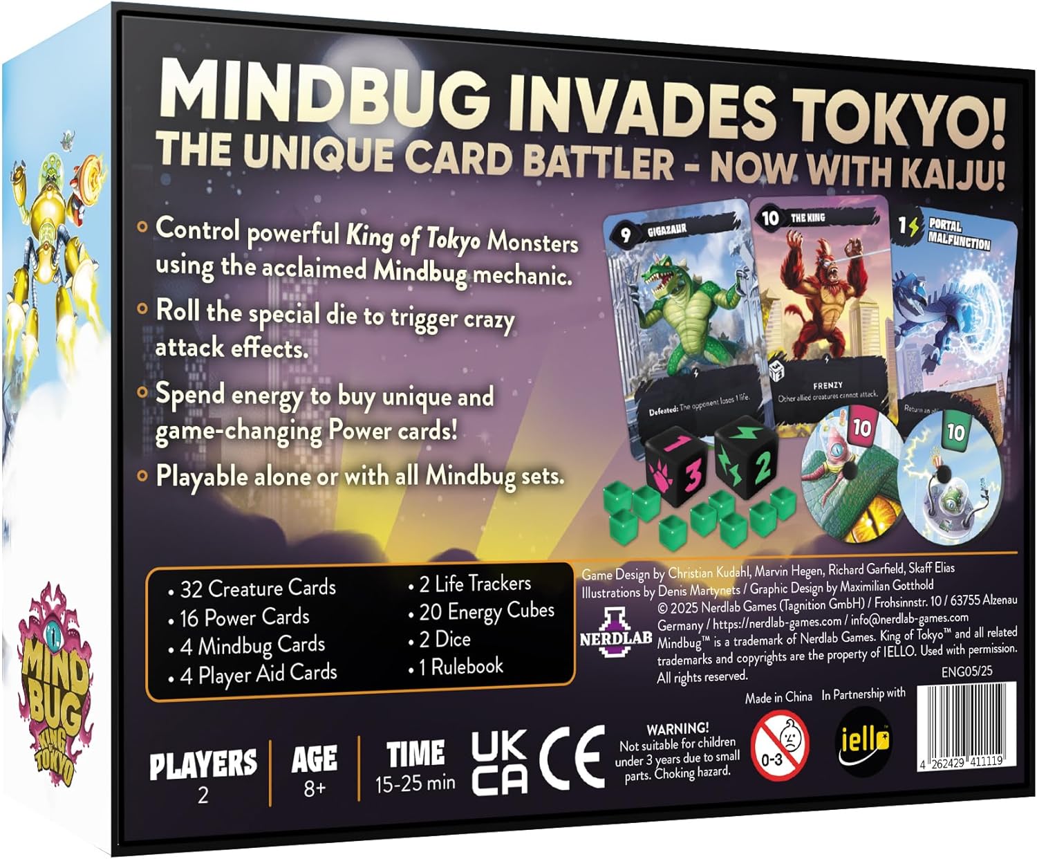 Mindbug: King of Tokyo Card Game - Epic Crossover Battle of Kaijus & Monsters, Strategic Duel Game with Dice, Energy Cubes & Creature Cards for Kids & Adults, Ages 8+, 2 Players, 15 Minute Playtime