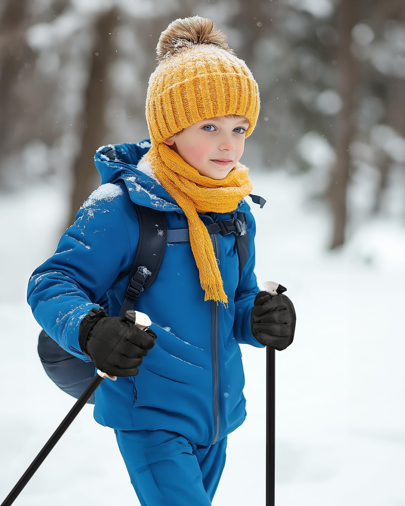 OutdoorMaster Kids Ski & Snow Gloves, 3M Winter Windproof Waterproof Thermal Gloves für Jungen & Mädchen, Wintersport, Skifahren, Snowboard