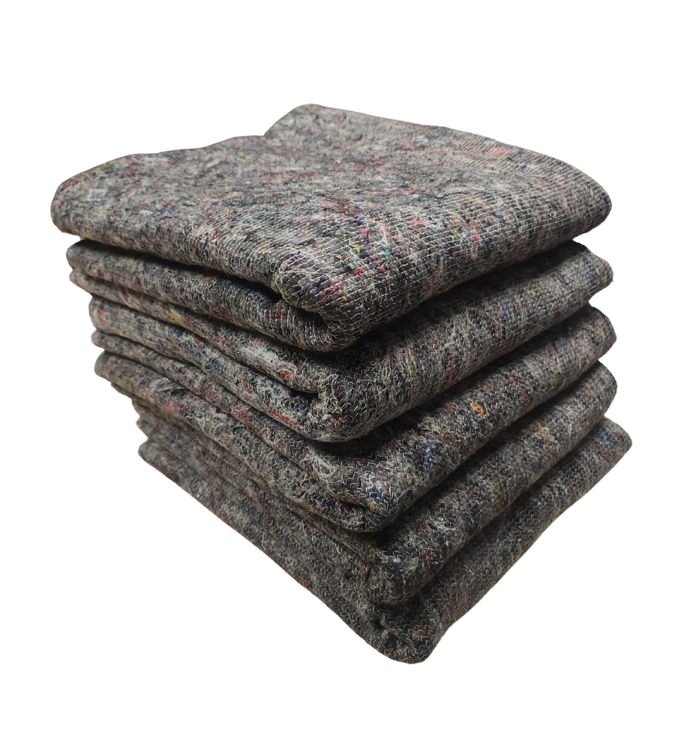 LNT France – Lot de 5 couvertures de déménagement 150x200 cm, 300 g/m², fibres recyclées, protection meubles, garde-meuble, transport, réutilisables et résistantes.