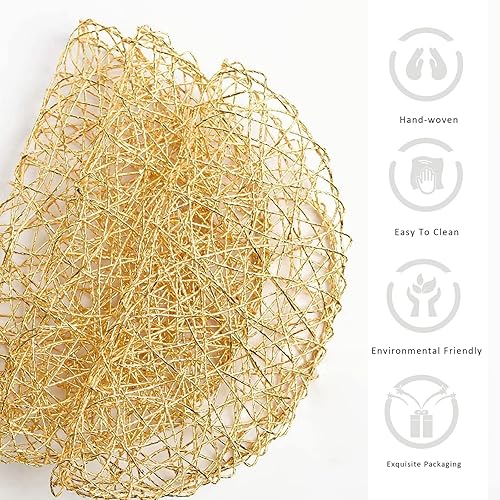 Miniatura 2 de CY SISTERS Juego de 12 manteles individuales tejidos para decoración de mesa de comedor, centro de mesa, decoración de mesa hueca, platos de carga