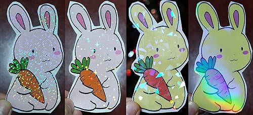 Miniatura 10 de 24 hojas de láminas laminadas holográficas en frío, tamaño A4, láminas autoadhesivas (diamante roto, transparente, estrellas, diamante)