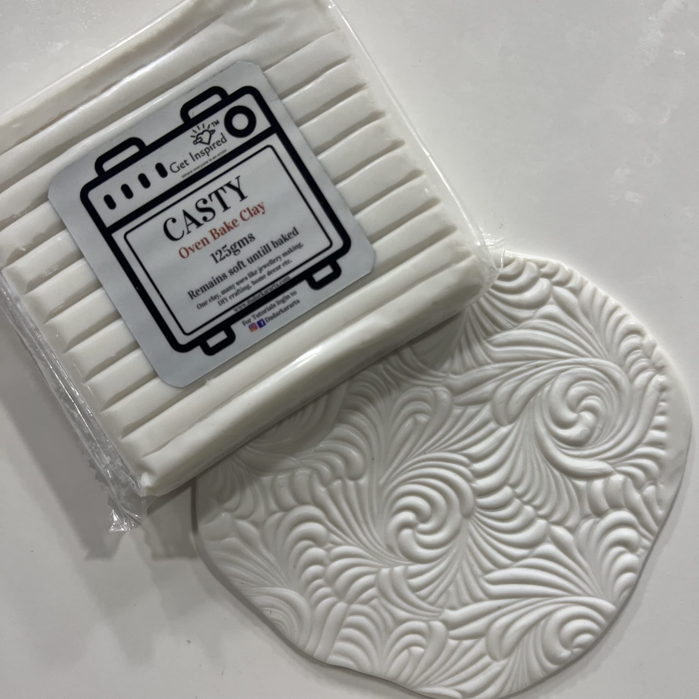 Clear Transluscent White Polymer Clay Casty Oven Bake Clay 125gms for DIY Jewellery, Miniatures,Dolls-image-38