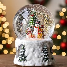 Christmas Snow Globe Lantern Water Glittering Snowman Scene with Music & Timer, USB Lined/Battery Operated Lighted Water Lantern for Christmas Festival Decoration Gifts