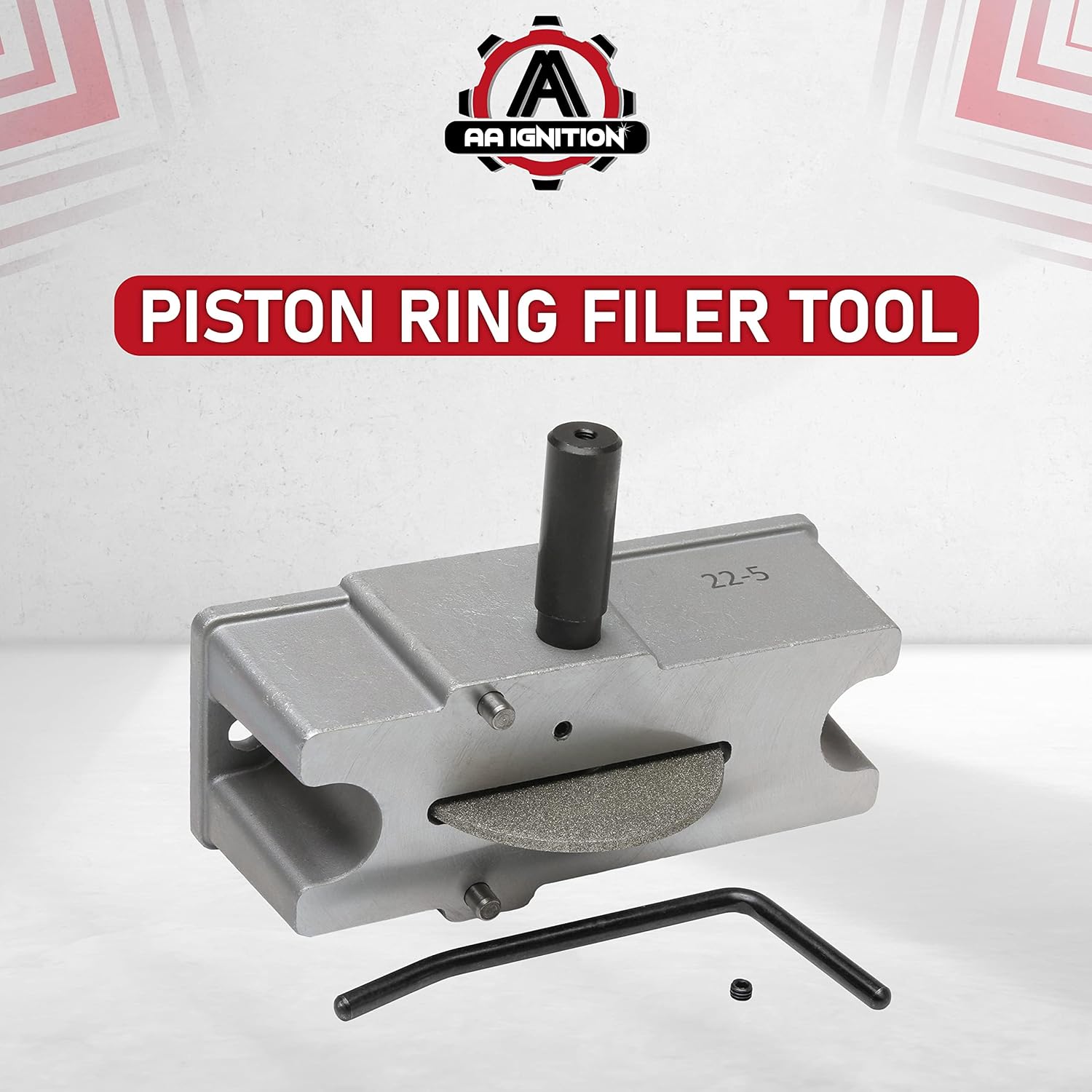AA Ignition Piston Ring Filer Tool - 66785, 66786 Manual Piston Ring Filer - with 120 Grit Carbide Grinding Wheel - Ring Gap Crank Grinder Tool, Aluminum - Steel Piston Grinder