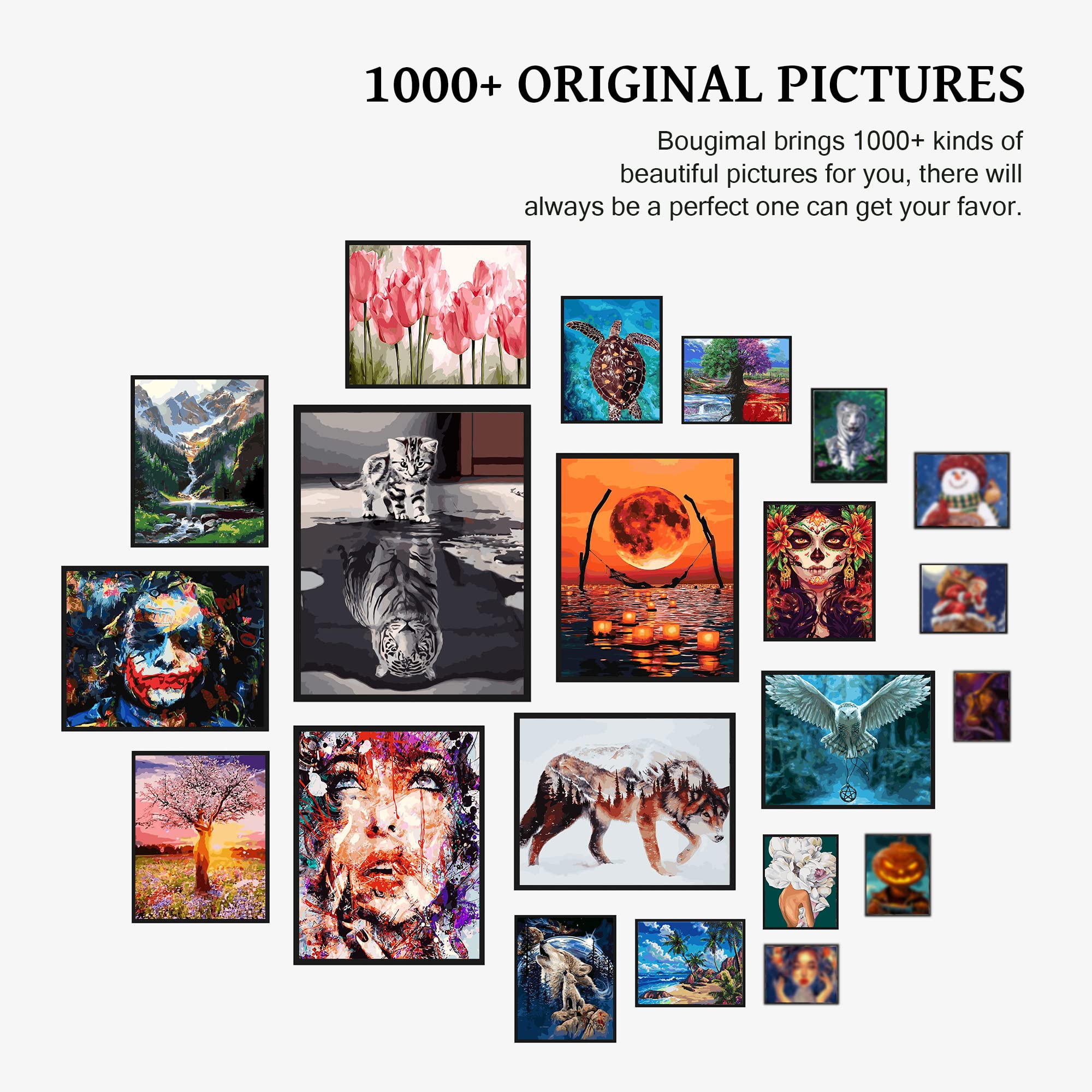 Peinture Acrylique Bricolage Kit Peinture Par Numéros Bougimal - Toile  40x50cm Avec Pinceaux Et Peintures Acryliques - Pour Adultes, Débutants  Loisir Créatif Peinture, image size:2000x2000