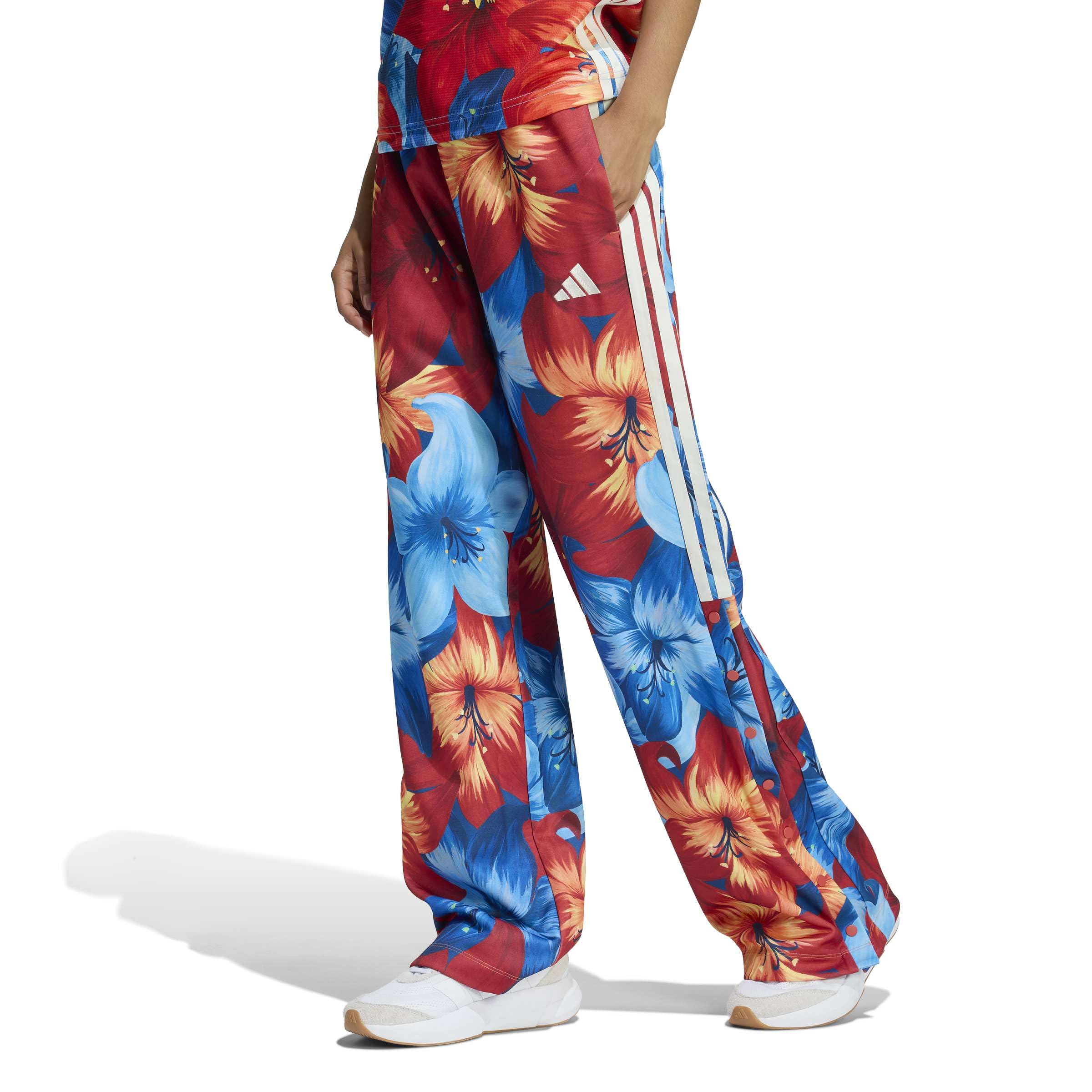 adidas Women's x Farm Rio House of TIRO Track Pants, Light Blue/Tactile red/Cream White, XXS