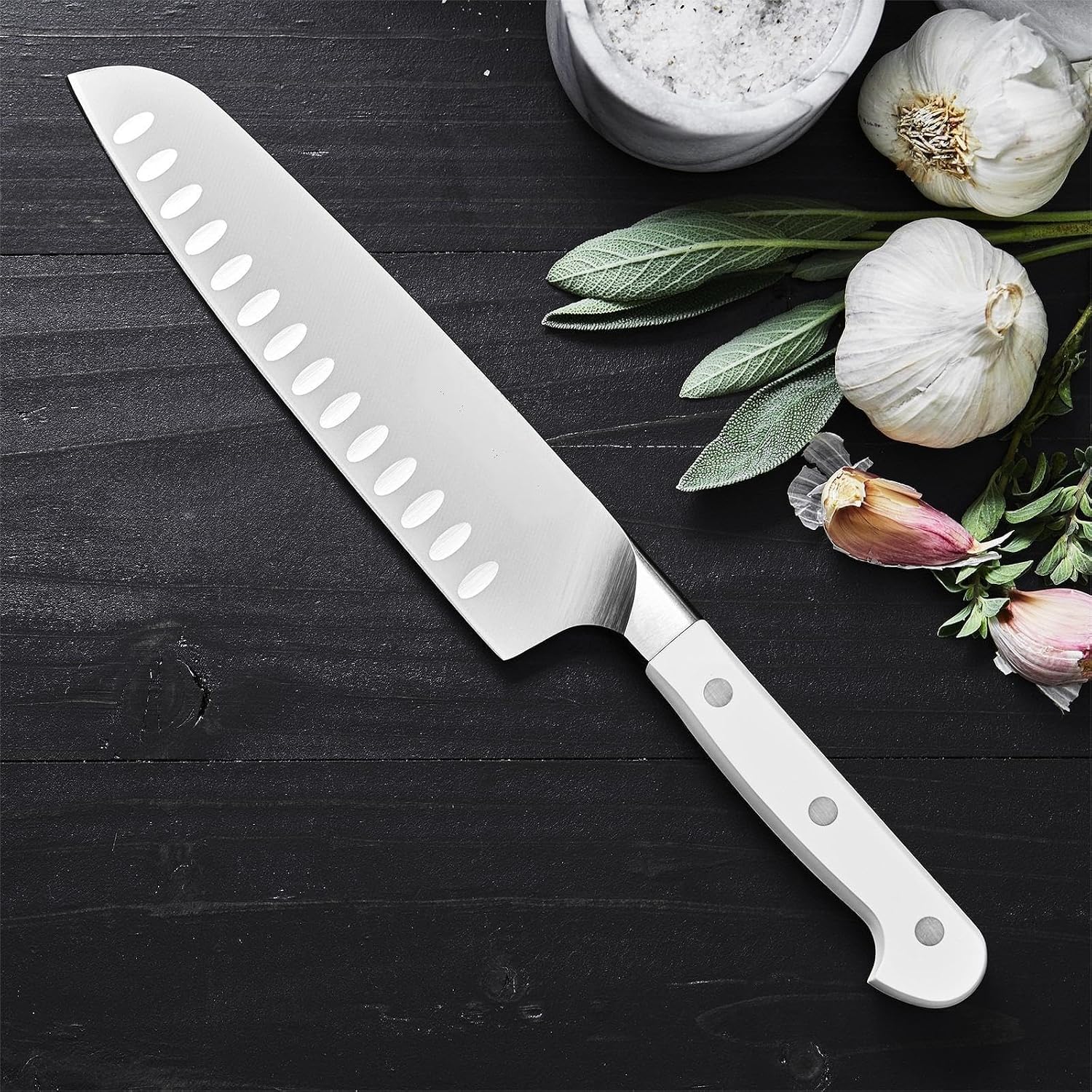 7-inch Slim Hollow Edge Santoku Knife
