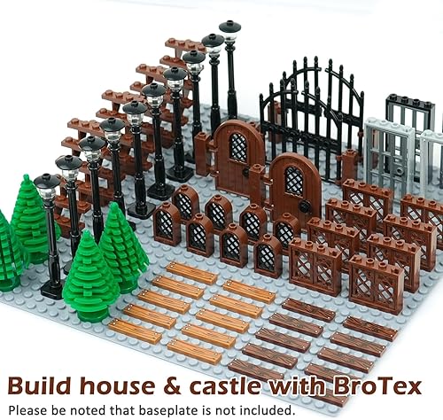 Miniatura 3 de Puertas Ventanas Accesorios Ladrillos Piezas, Piezas de Casa Jardín Clásico Camino Lámpara Luz Escalera Puerta de Escalera, Construcción Creativa DIY