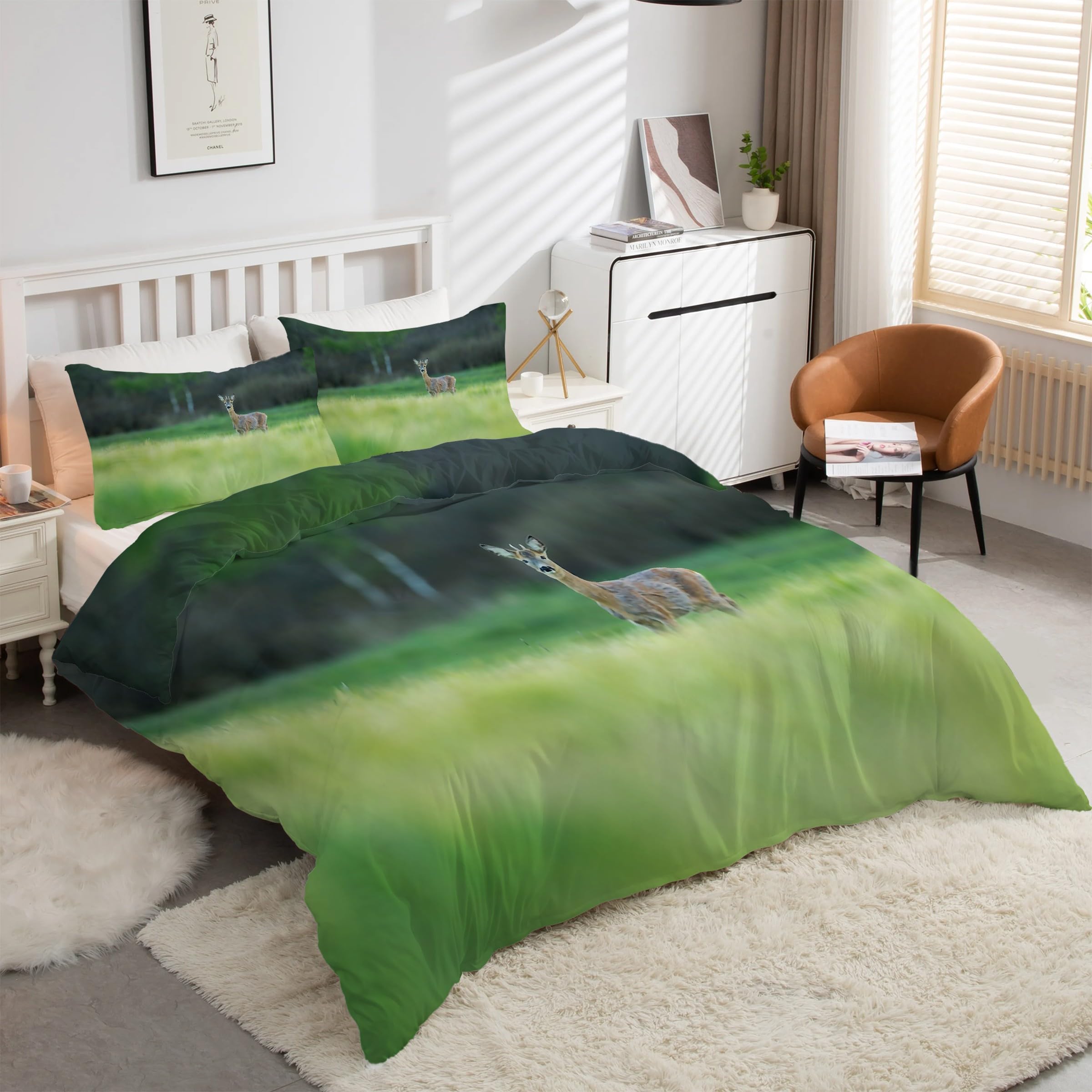 Housse de Couette 220x240 PrairieSika Ensemble de Literie de Qualité Supérieure kK4817