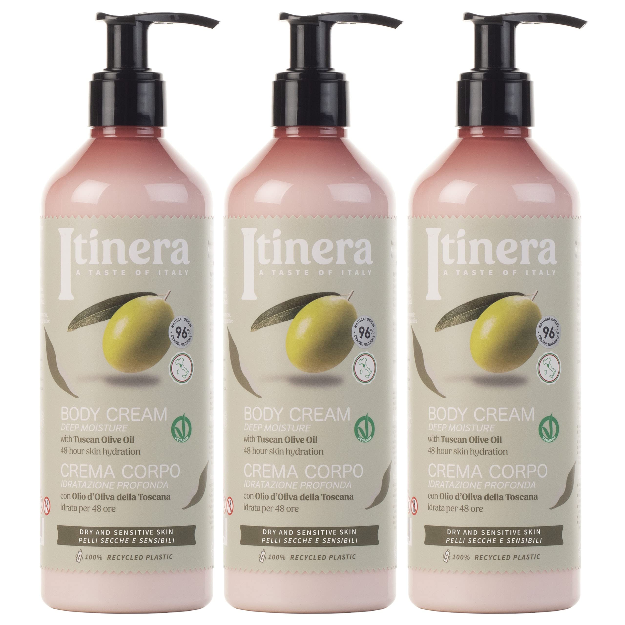 Itinera Moisturising Body Cream with Tuscan olive oil, 96% natural ingredients 370 ml 1 unit - Image 4