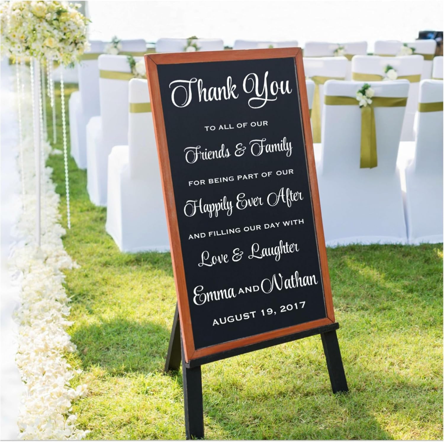 Personalized Wedding Thank You Decal, Welcome Wedding Vinyl Sticker, Ceremony Decorations, Decal ONLY