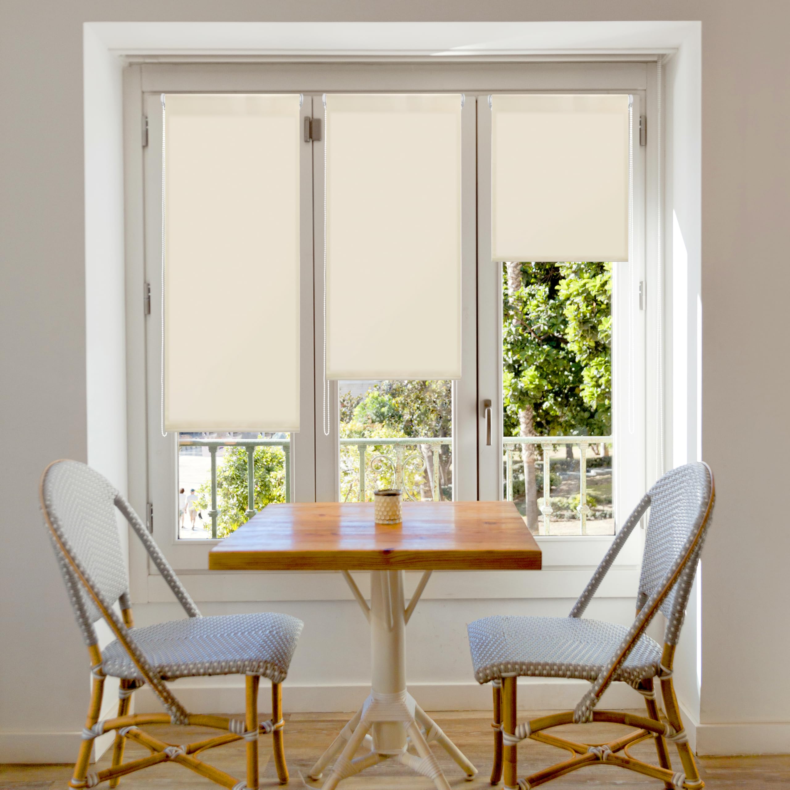 Blindecor Plain - Aure “No Tools Required”. Translucent Roller Blind, Beige, 67x180 cm (width x height)