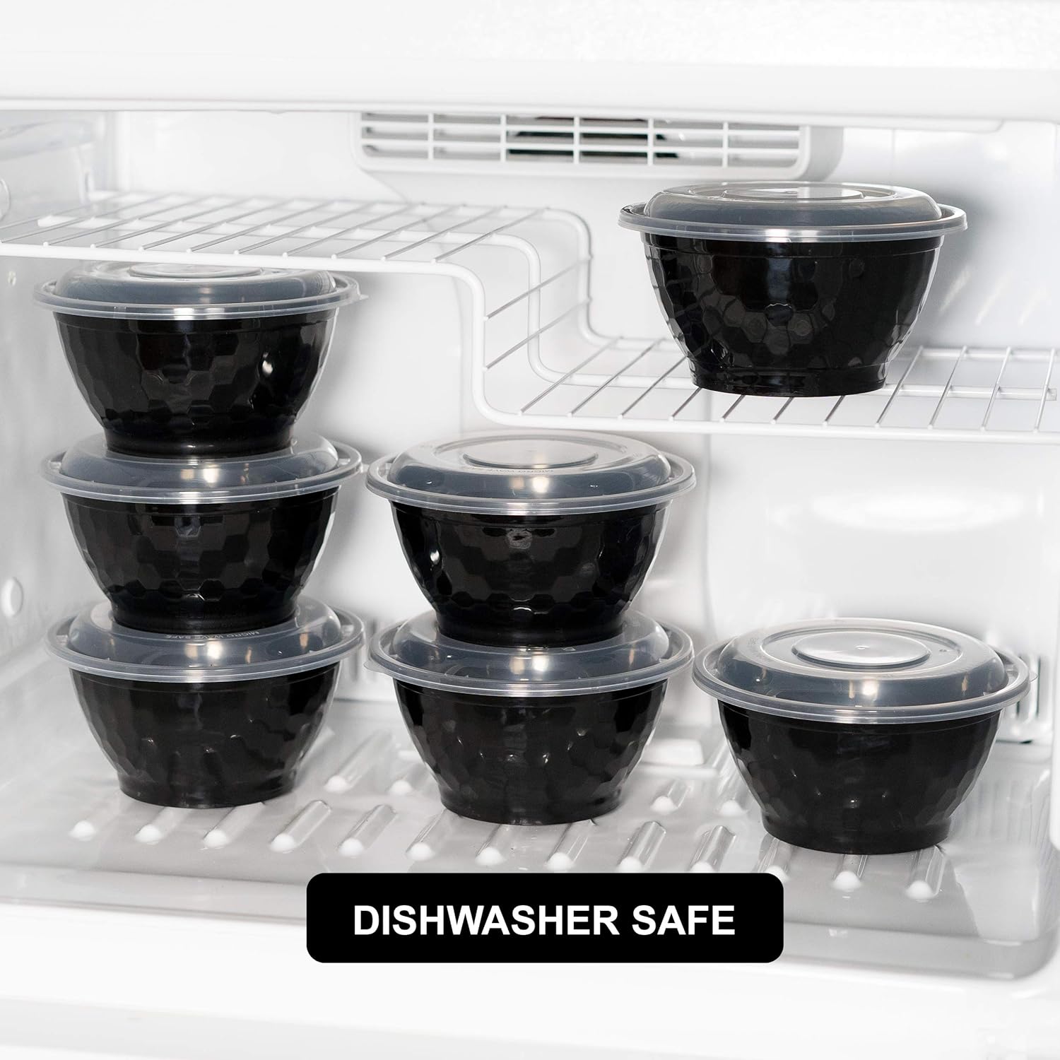 Freshware Meal Prep Containers [10 Pack] Bento Box, Food Storage Containers, Plastic Bowls with Lids for Soup and Salad, BPA Free, Stackable, Lunch Boxes, Microwave/Dishwasher/Freezer Safe (42 oz) - Image 8