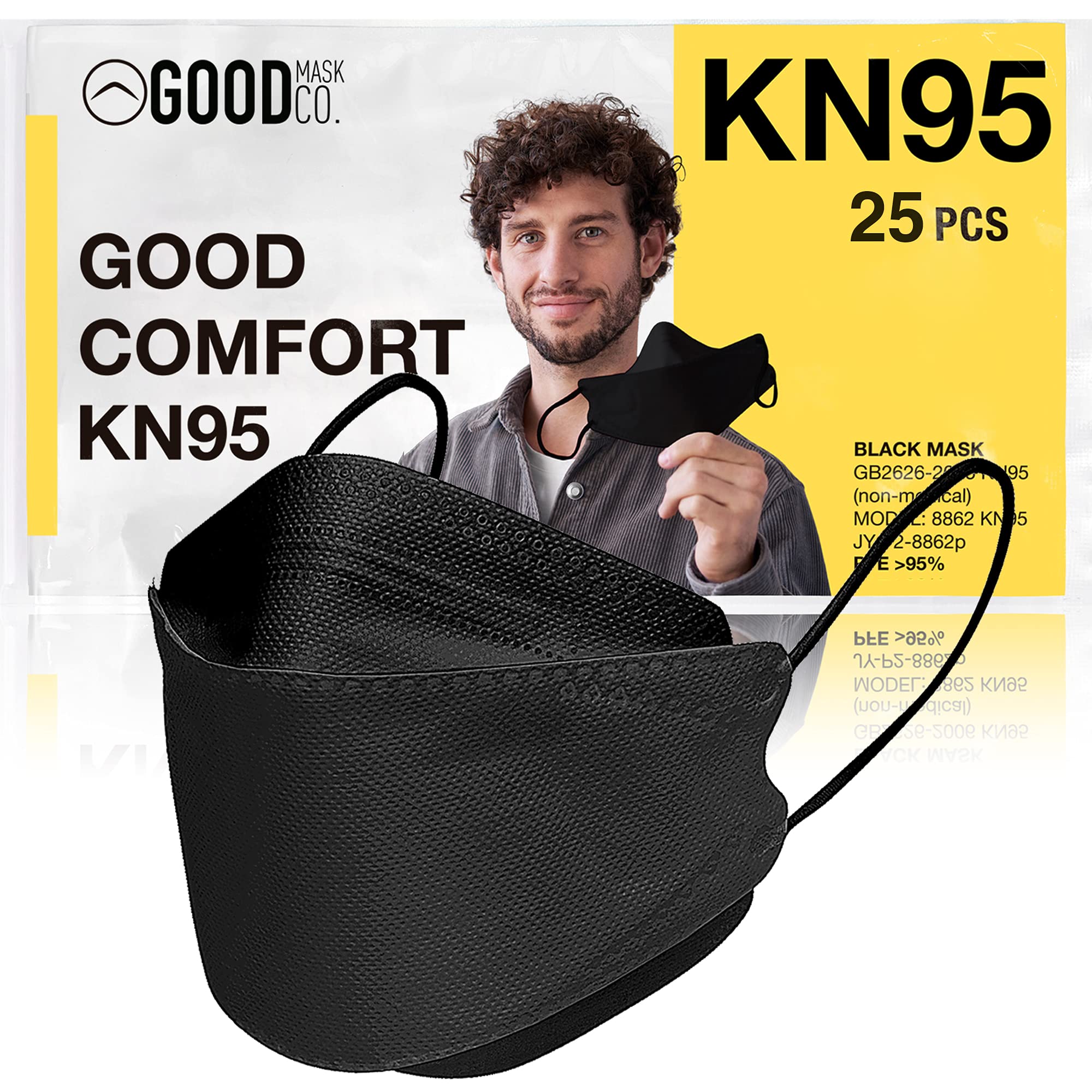 GOOD MASK CO. Good Comfort KN95 Face Mask, Disposable KN95 Face Mask