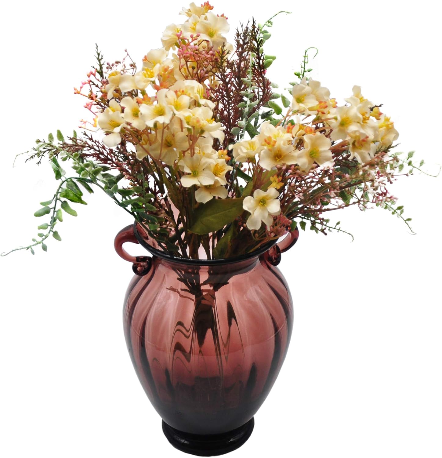 Artificial Flower 3 Bunches of 17 Inch Flower Arrangements Roseus Coreopsis with Decorative Branches for Wedding Bridal Bouquet Home Decor Housewarming Gift Centerpiece Reception(Green Edge)