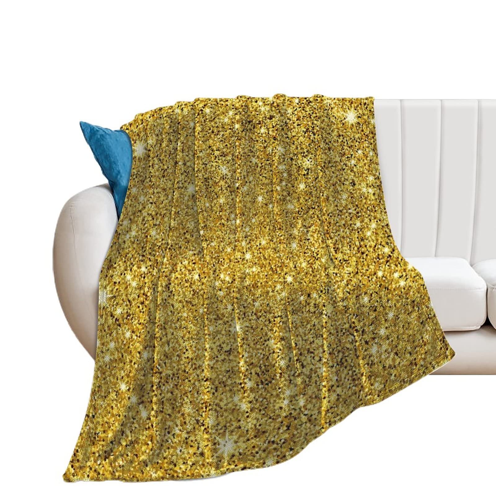 Couverture polaire paillettes d'or de qualité supérieure pour une décoration de lit élégante