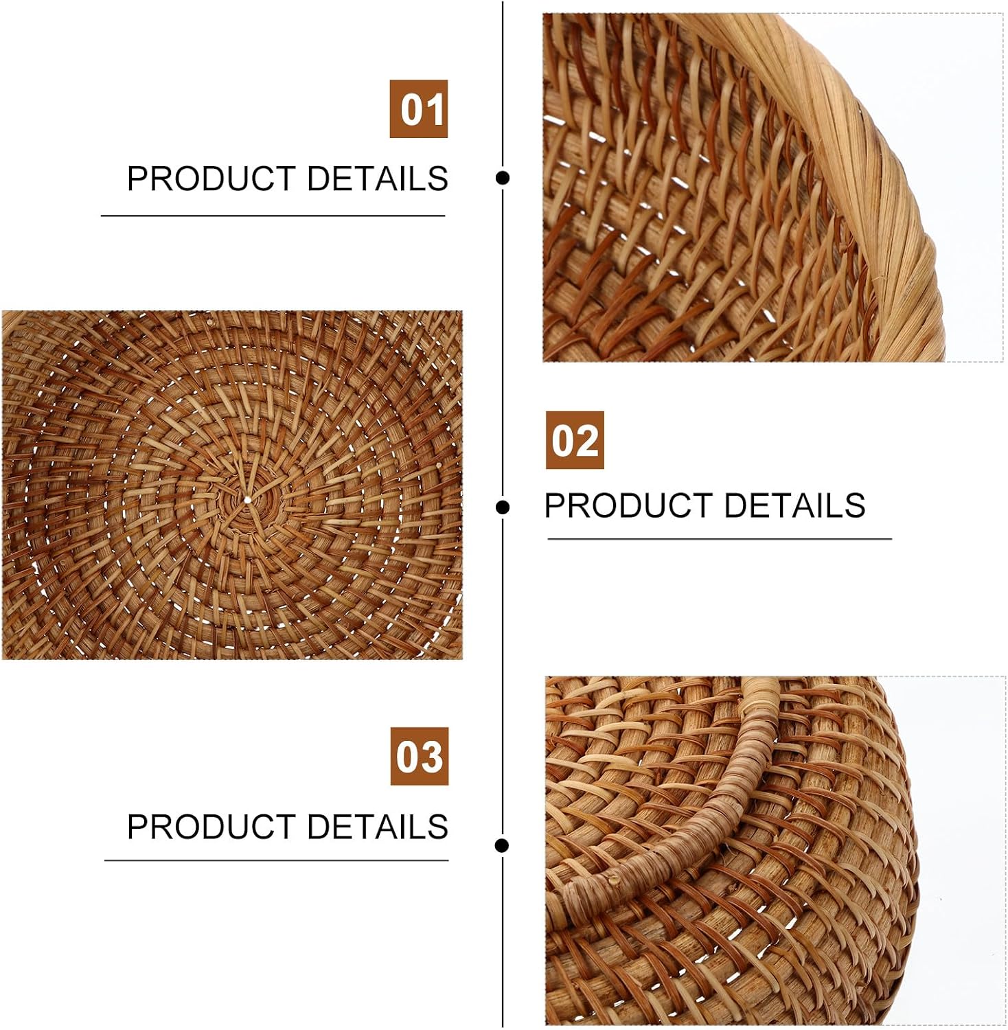Rattan Bread and Fruit Basket Small 20cm Woven Storage Container for Kitchen Tabletop Serving and Organizing