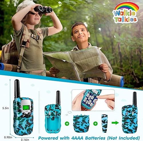 Miniatura 5 de GINMIC Walkie Talkie para niños, juguetes para niños y niñas de 3 a 12 años con linterna LCD, paquete de 3 walkie talkies de largo alcance 22